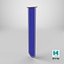 3D model Wall Banner Rounded Blue