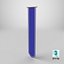 3D model Wall Banner Rounded Blue