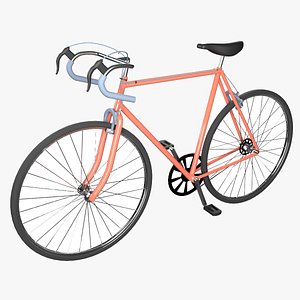 Low poly bicycle orange color 3D Model StemCell certified UV 4K PBR Textures
