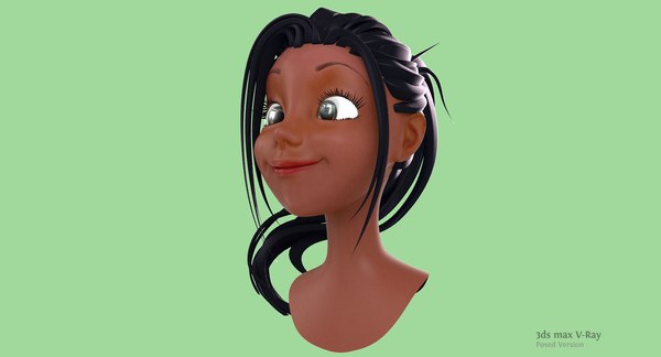 cartoon stylized female head max