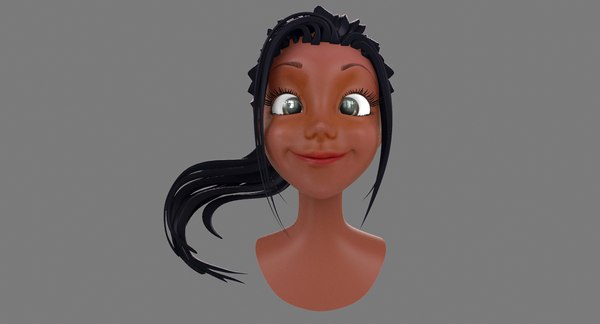 cartoon stylized female head max