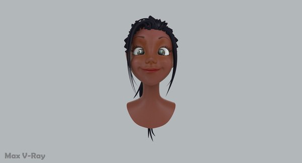 Cartoon Stylized Female Head Max