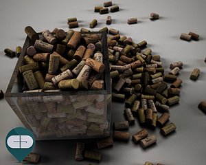 corks scattered 3d c4d