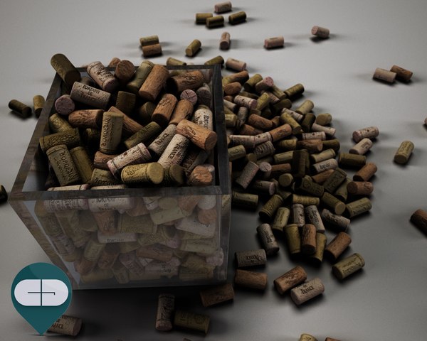 corks scattered 3d c4d