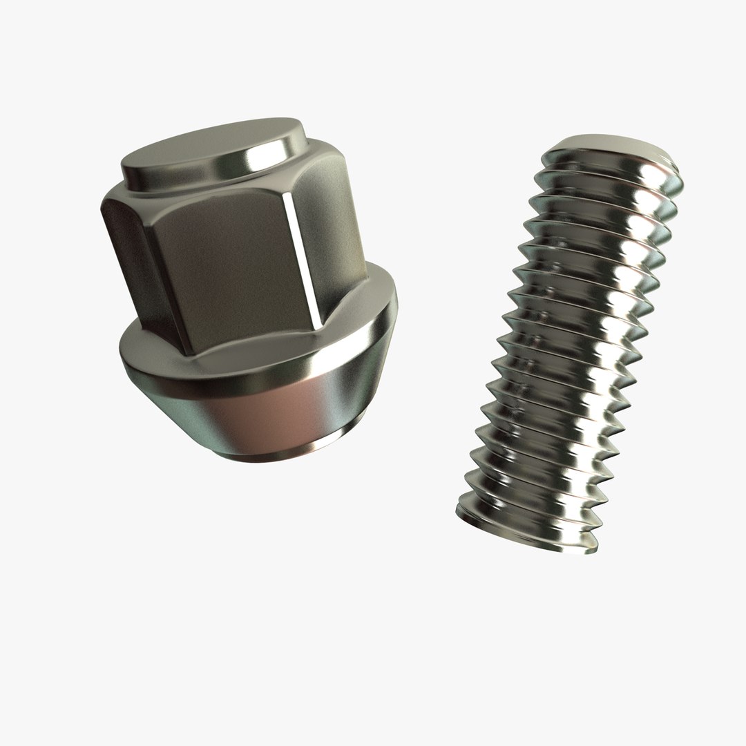 3d Car Wheel Nut Model