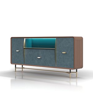 Custom Suite Desk Area Credenza PBR 3D model