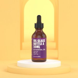 3D amber glass bottle oil model