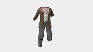 Zombie Clothing Color 07 - Undead Character Design 3D model