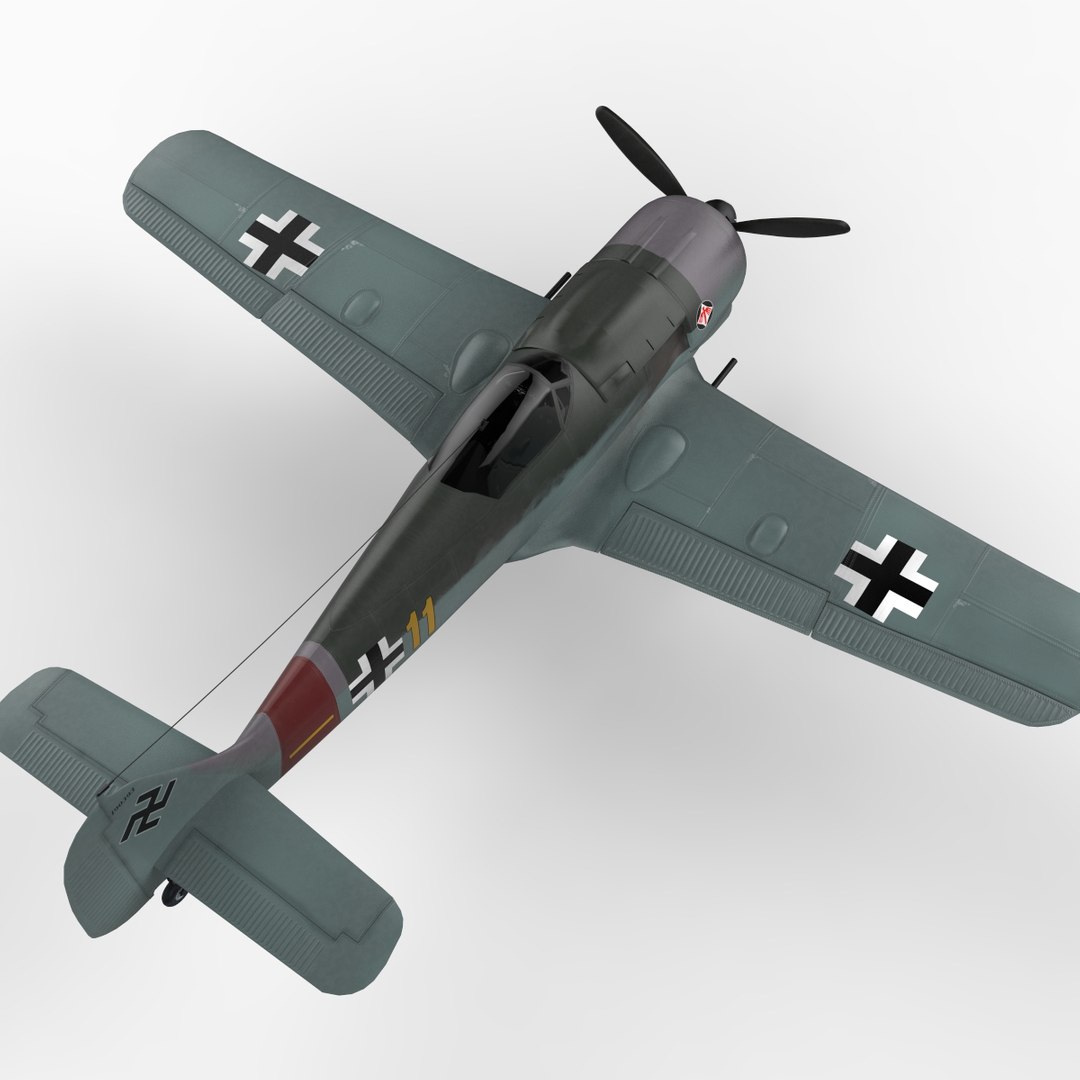 Focke-wulf Fw 190 Fighter Aircraft 3d Model