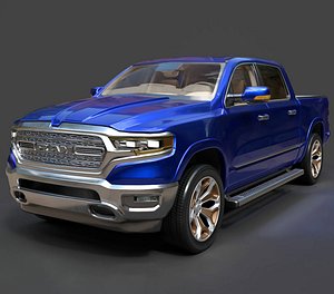 3D Dodge RAM 1500 Crew Cab - High-Poly Pickup Truck model