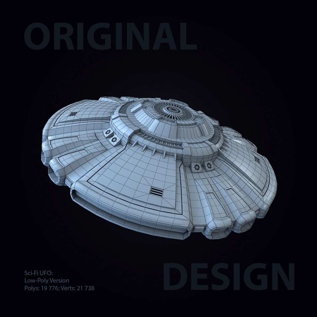 sci-fi ufo 2 3d model