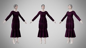Dress 25 Velvet Plum Dream v2 model