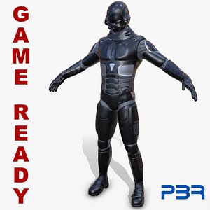ready sci-fi soldier 3D model