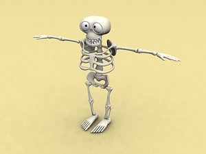 cool cartoon skeleton obj