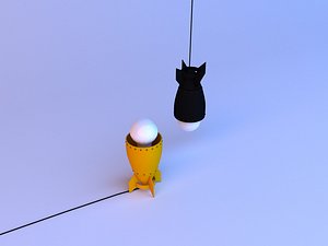 Metal bomb Lamp-chandelier 3D model