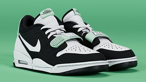 3D model Air Jordan Legacy 312 Low Black White Teal Tint