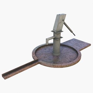 Old Dirty Hand Water Pump - GameReady Lowpoly Asset 3D