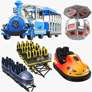 Detailed Amusement Park Rides Collection