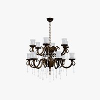 Pasha Chandelier - Classic Gold Candle Chandelier with Crystals