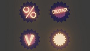 Star icons with sales symbols
