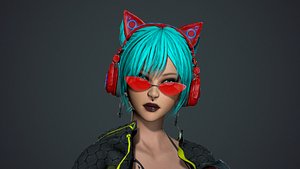 Cyberpunk Sniper Girl model