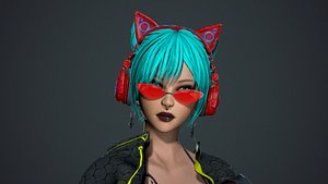 Cyberpunk Sniper Girl