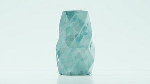 Faceted Aqua Modern Vase