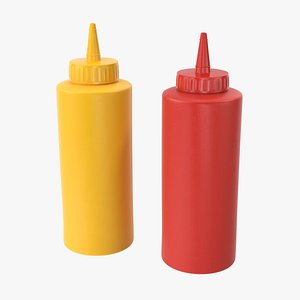 3d mastard ketchup model