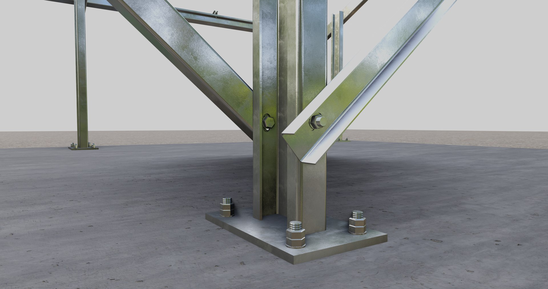 3D Solar Panel Steel Construction Type 3 Model - TurboSquid 2060814