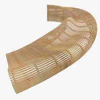 Parametric Abstract Wood Bench Like MP 4