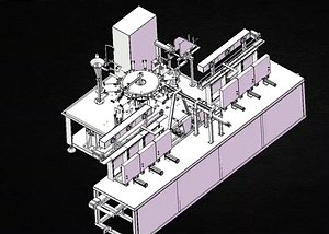 3D model Automatic Stand-Up Pouch Packaging Machine   Rotary Retort Granule Tea Chip Bag Filler