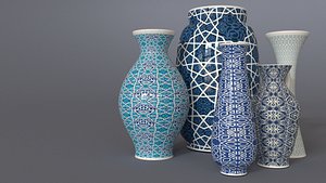 asian vase pack 3D model