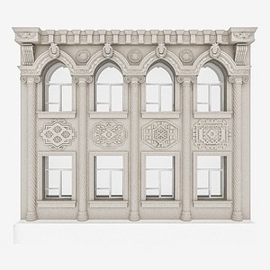 3D classic building window model