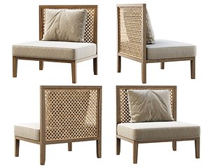 Karen wooden garden chair by Bpoint 3D model