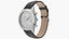Chronometer Wrist Watch Black Leather Bracelet White Dial