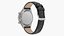 Chronometer Wrist Watch Black Leather Bracelet White Dial