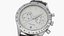 Chronometer Wrist Watch Black Leather Bracelet White Dial