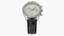 Chronometer Wrist Watch Black Leather Bracelet White Dial