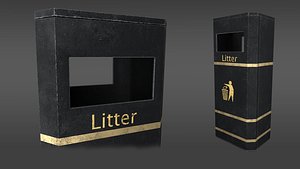 3D Derby E Slimline Litter Bin