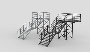 3D Outdoor Stair 3D model