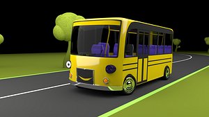 cartoon bus 3D model