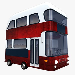 cartoon double-decker 3D