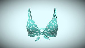 3D model Girls Printed Bra In Low Poly