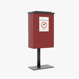 3D model Realistic Metal Street Trash Bin Vol 02 Game Ready PBR