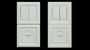 3d model switch socket  collection model