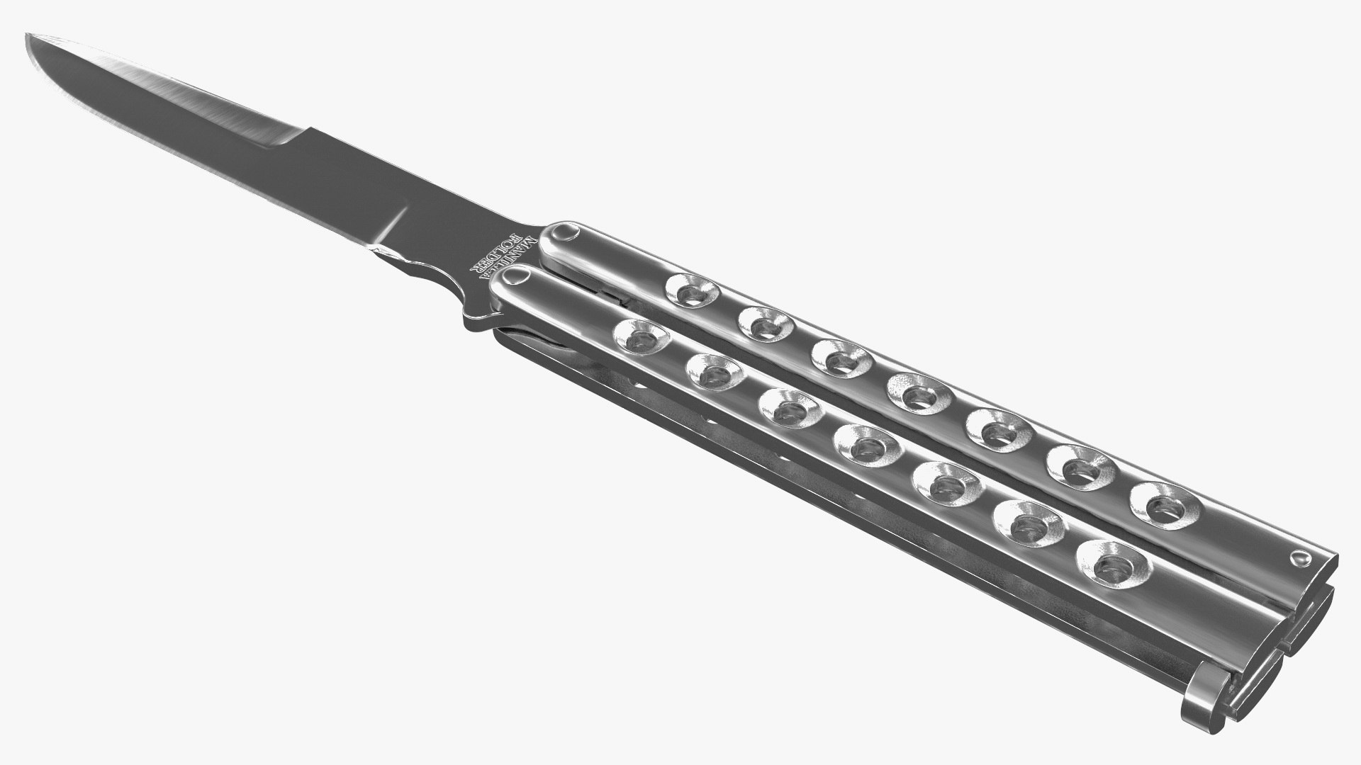 Manilla Folder Balisong Butterfly Knife 3D model preview