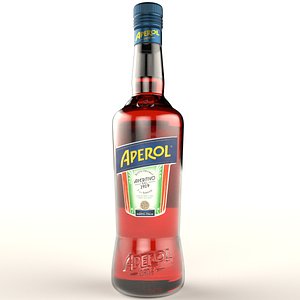 3D Aperol Liqueur Alcohol Bottle