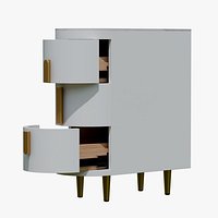 Drawer Cabinet with Brass Handles