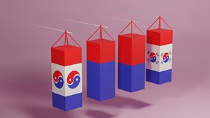 Cartoon Korean Lantern Collection 3D