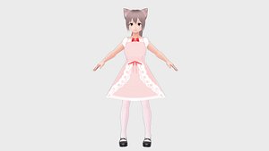 T-pose 3d cat model for game development or animation ,tall , good body  shape , wearing summer clothes and funny face , like zootopia characters